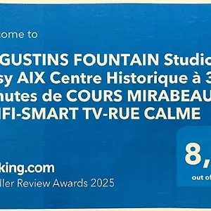  Appartement Augustins Fountain Cosy Aix Centre Historique A 3 Minutes De Cours Mirabeau -wifi-smart Tv-rue Calme